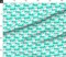 Brush Floss Smile Dental Retro Blue Kawaii Tooth Teeth Toothbrush Dentist Health Scrubs Aqua Custom Printed Fabric by Spoonflower Various Fabrics by the Yard or Fat Quarter